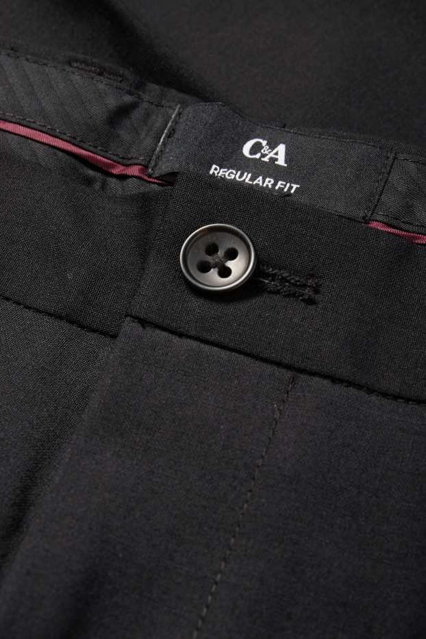 Bărbați - Pantaloni modulari - regular fit - Flex - amestec din lână pură - negru
