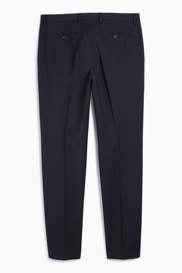 Bărbați - Pantaloni modulari - regular fit - Flex - amestec din lână pură - albastru închis