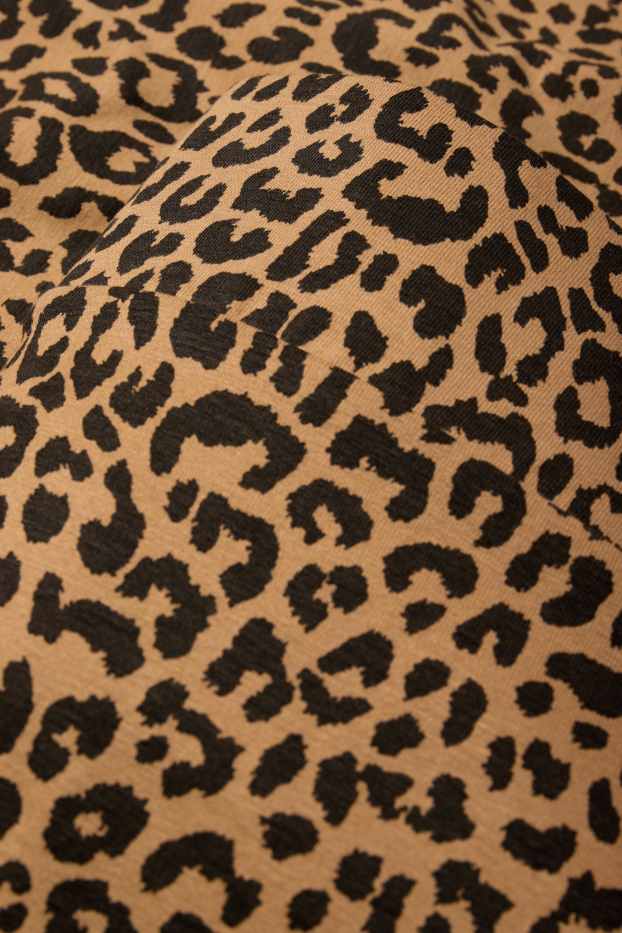 Femei - Colanți - imprimeu de leopard - maro deschis