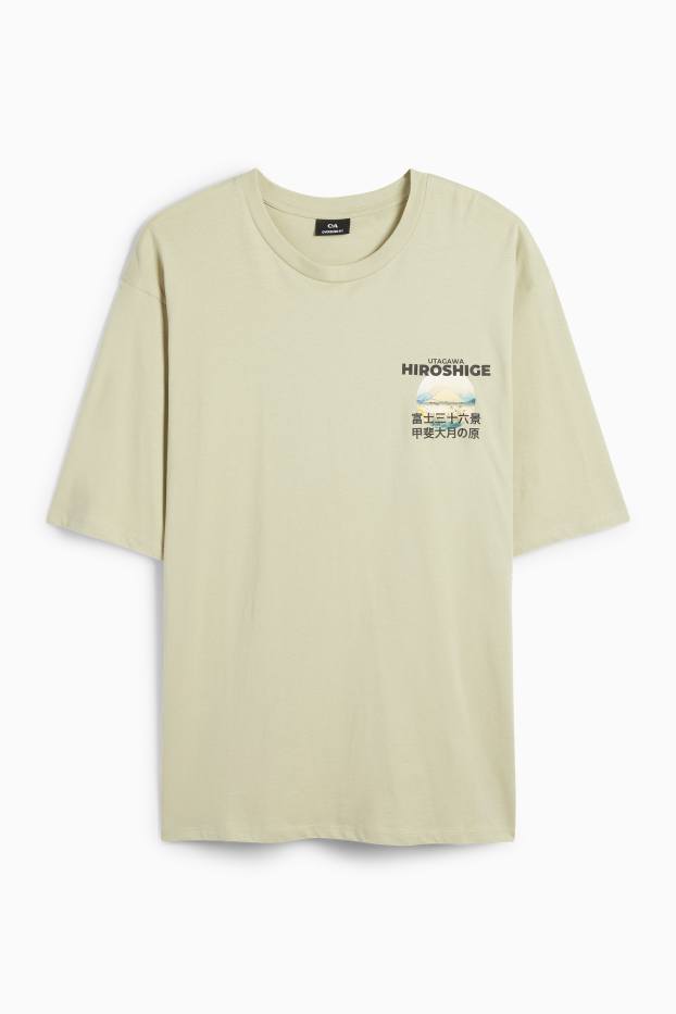 Bărbați - Tricou - supradimensionat - verde deschis