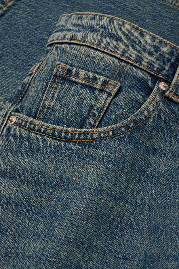 Femei - Baggy jeans - talie medie - denim-albastru