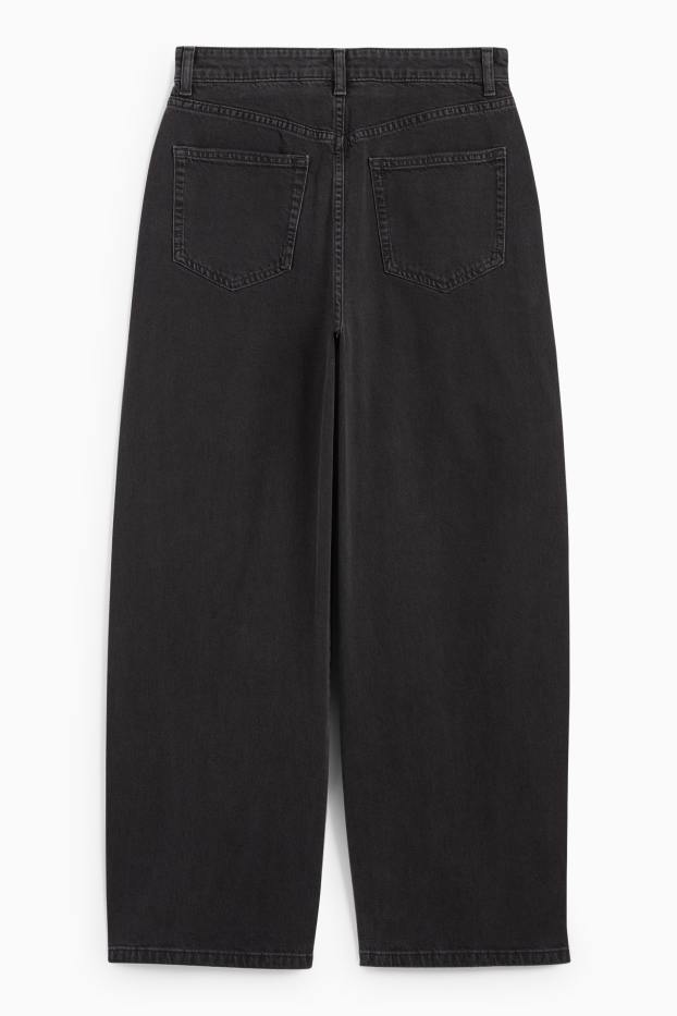 Dámské - Balloon jeans - mid waist - džíny - tmavošedé