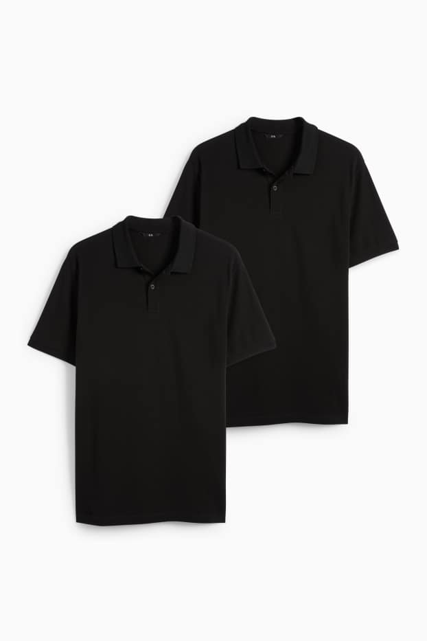 Bărbați - Multipack 2 buc. - tricou polo - regular fit - negru