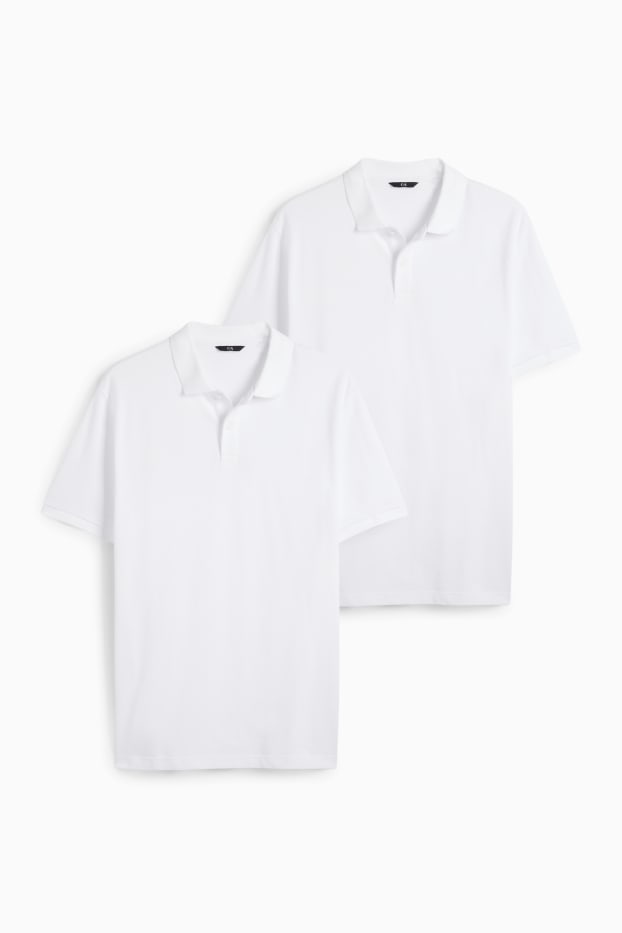 Bărbați - Multipack 2 buc. - tricou polo - regular fit - alb