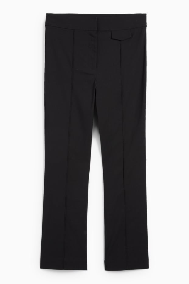 Women - Cloth trousers - high waist - recycled - black