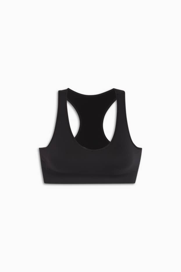 Femei - Sutien funcțional - vătuit - fără cusături - negru