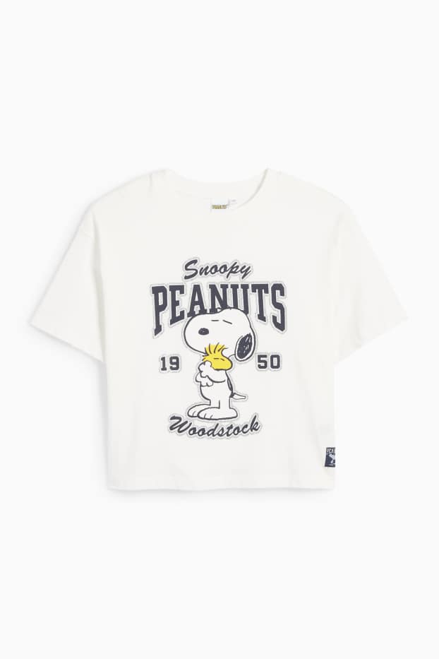 Copii - Fete - Peanuts - tricou cu mânecă scurtă - alb