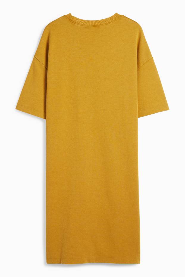 Femei - Rochie-tricou - galben muștar