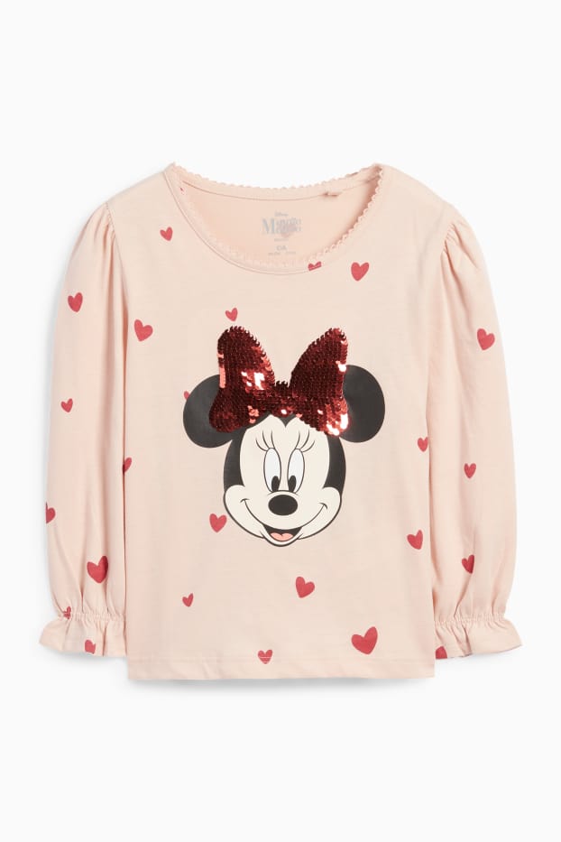 Copii - Fete - Minnie Mouse - tricou cu mânecă lungă - cu model - aspect lucios - roz
