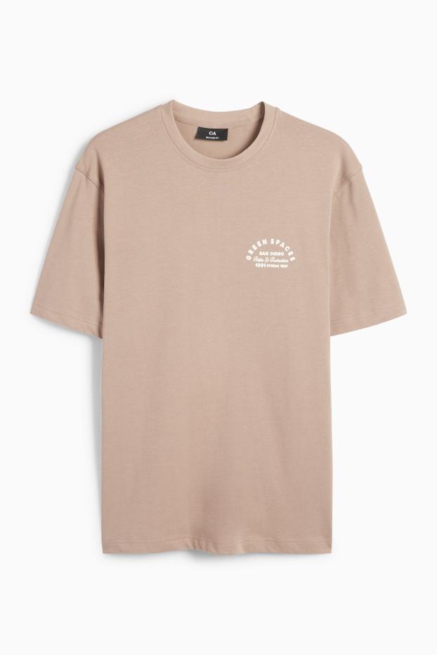 Bărbați - Tricou - relaxed fit - maro deschis