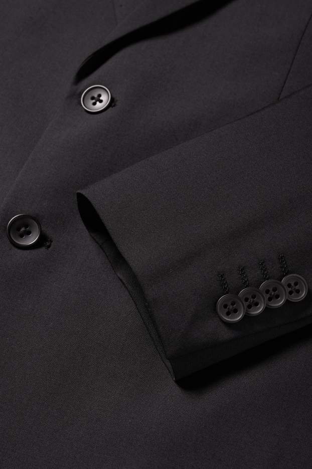 Bărbați - Sacou modular - regular fit - Flex - amestec din lână pură - negru