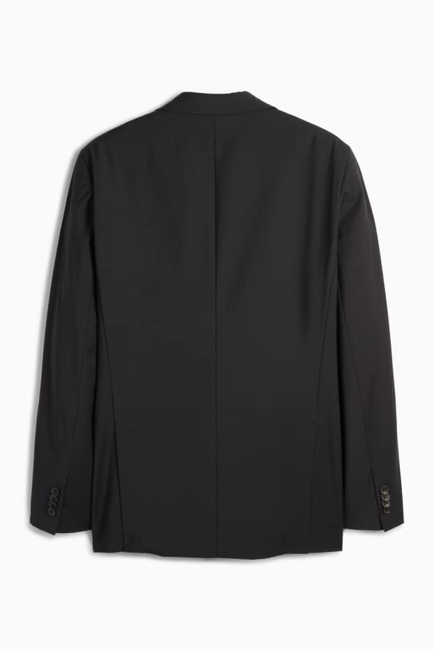 Bărbați - Sacou modular - regular fit - Flex - amestec din lână pură - negru