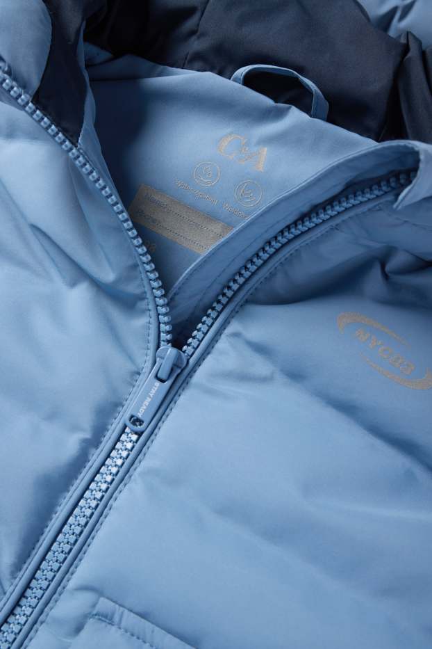 Children Boys - Quilted gilet with hood - water-repellent - light blue