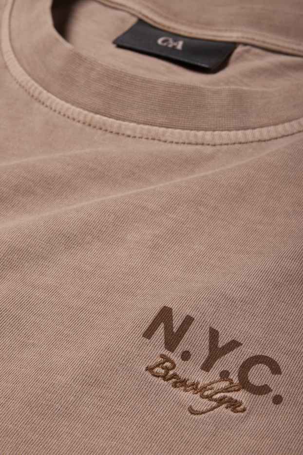 Bărbați - Tricou - relaxed fit - maro deschis