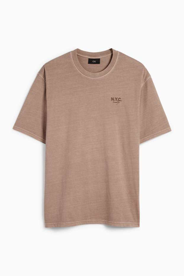 Bărbați - Tricou - relaxed fit - maro deschis