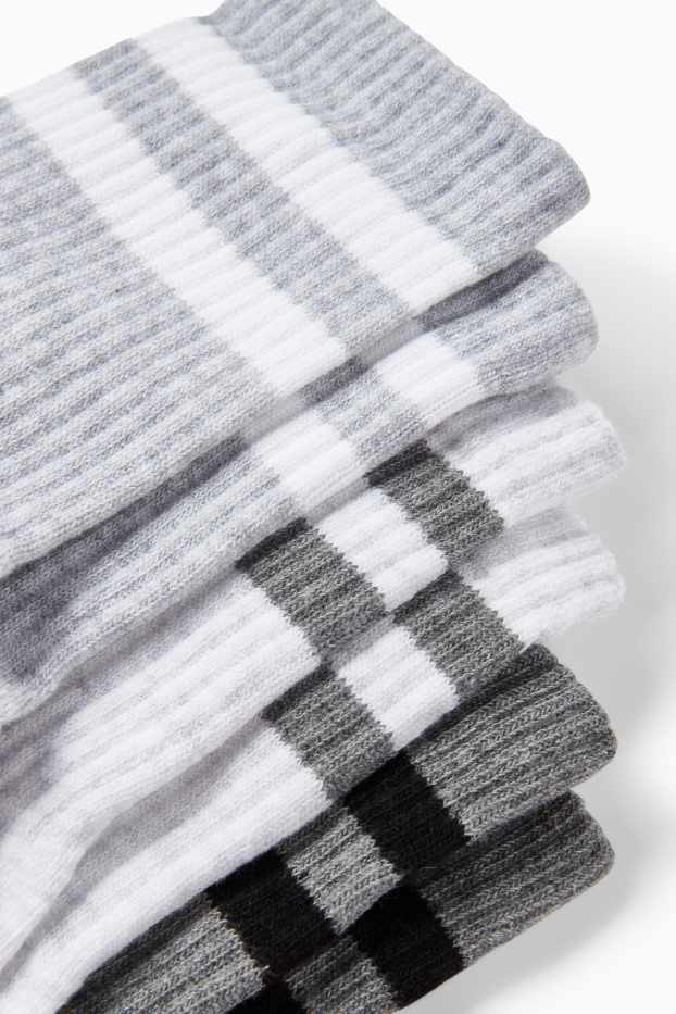 Dámské - Multipack 3 ks - tenisové ponožky - světle šedá-žíhaná