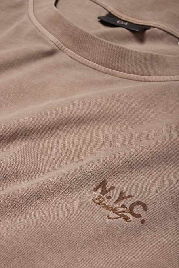 Bărbați - Tricou - relaxed fit - maro deschis