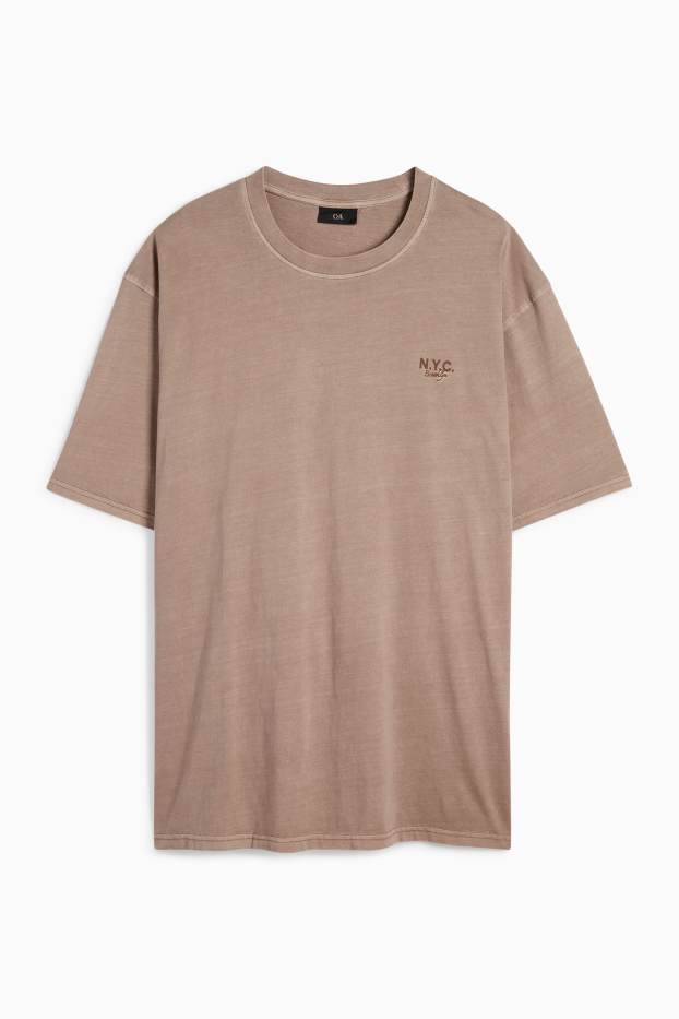 Bărbați - Tricou - relaxed fit - maro deschis
