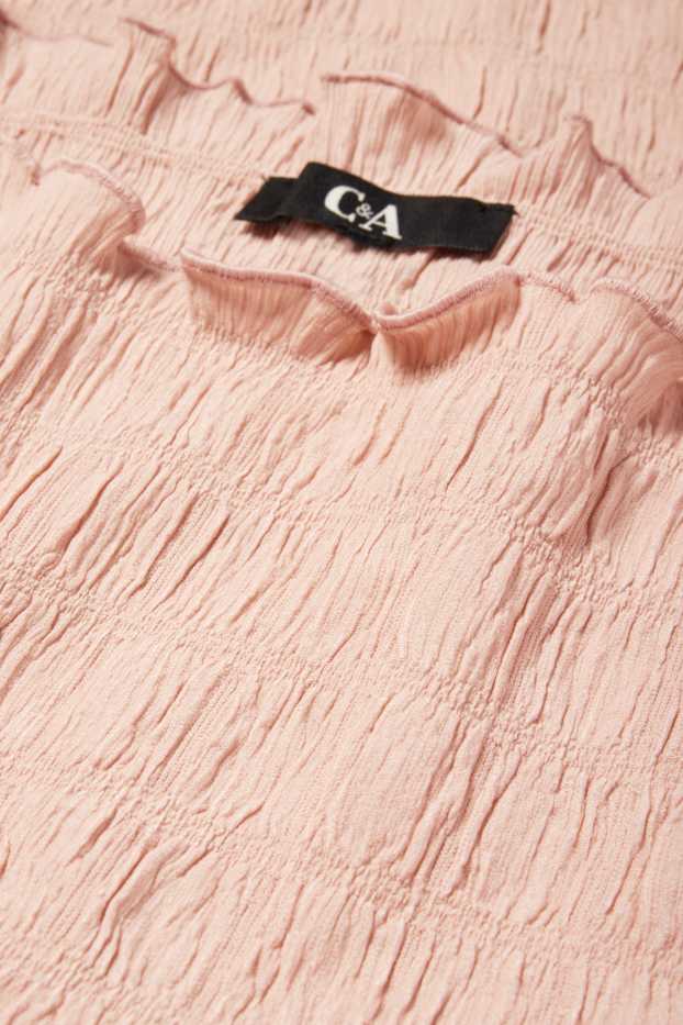 Dona - Samarreta de màniga llarga - de punt de niu d'abella - rosa