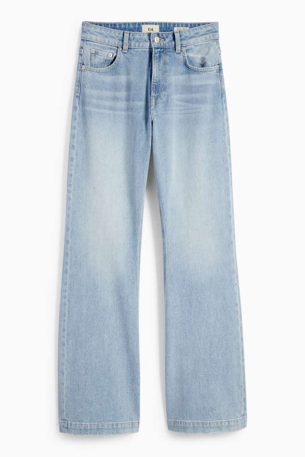 Femei - Loose flared jeans - talie medie - denim-albastru deschis