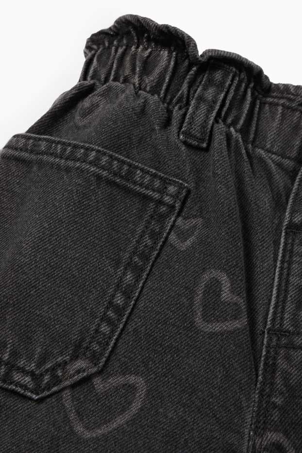 Copii - Fete - Inimă - relaxed jeans - denim-gri închis