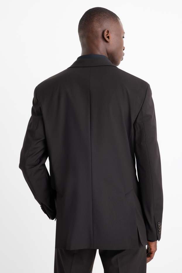 Bărbați - Sacou modular - regular fit - Flex - amestec din lână pură - negru
