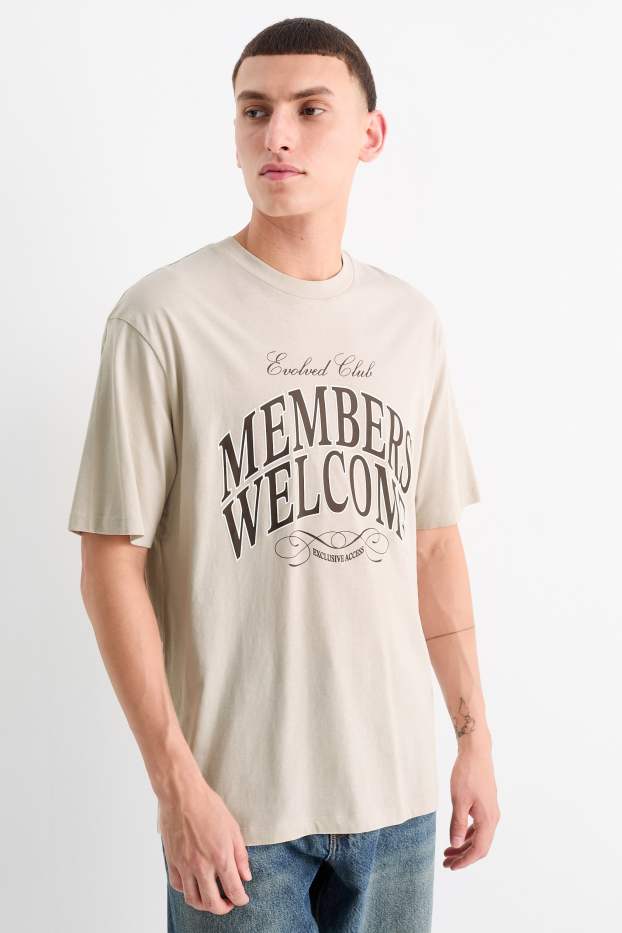 Bărbați - Tricou - relaxed fit - bej deschis
