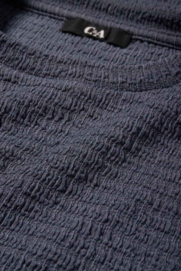 Femei - Tricou cu mânecă lungă - structurat - albastru închis