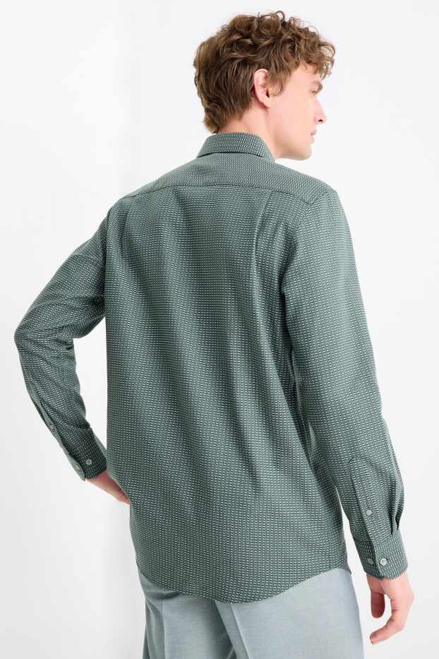 Home - Camisa formal - regular fit - Kent - no requereix planxada - estampada - verd fosc