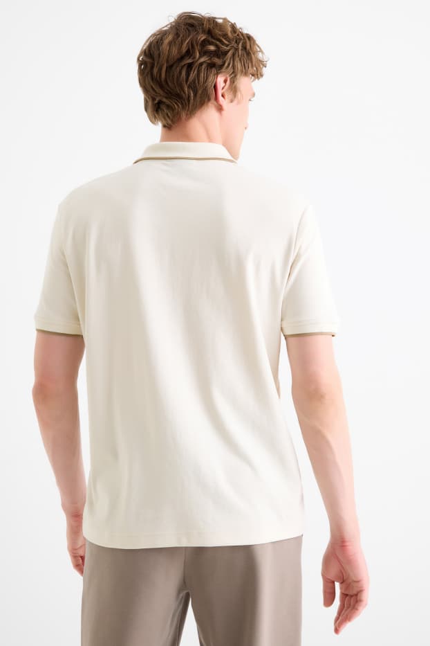Bărbați - Tricou polo - alb-crem