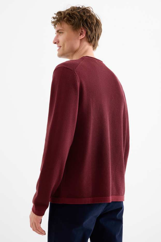 Heren - Trui - met structuur - bordeaux