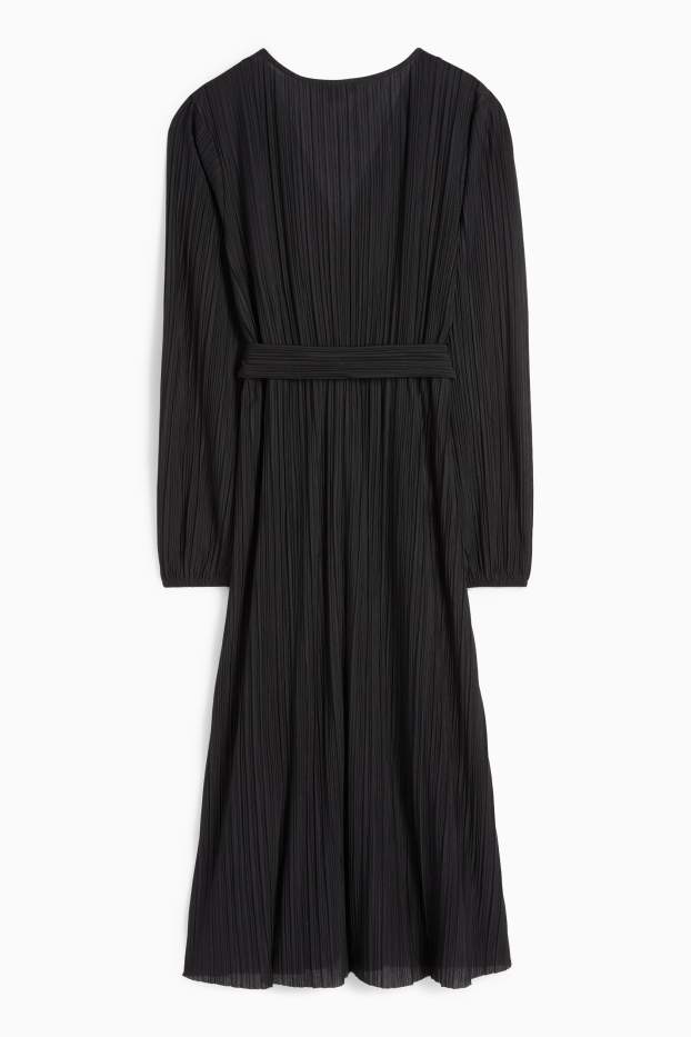 Femei - Rochie petrecută plisată - negru