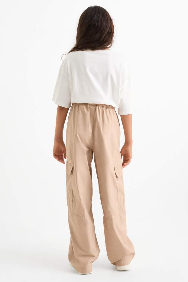 Copii - Fete - Pantaloni cargo - bej