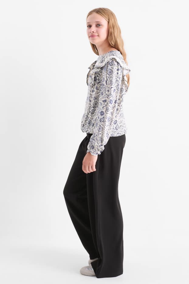 Copii - Fete - Pantaloni de stofă - negru