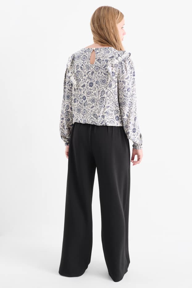 Copii - Fete - Pantaloni de stofă - negru