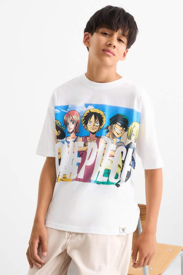 Copii - Băieți - One Piece - tricou cu mânecă scurtă - alb