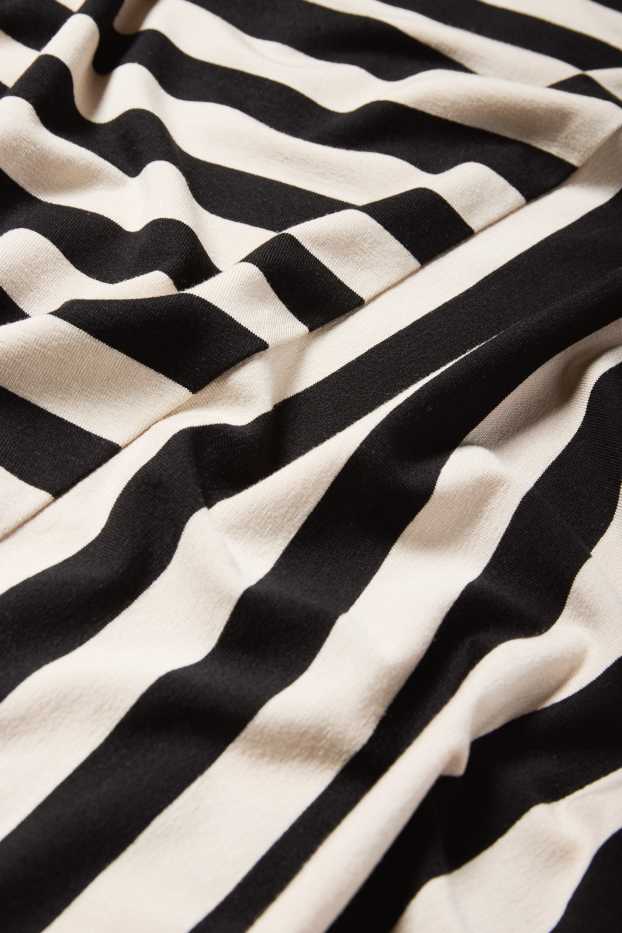 Femei - Tricou cu mânecă lungă - cu dungi - negru / nej