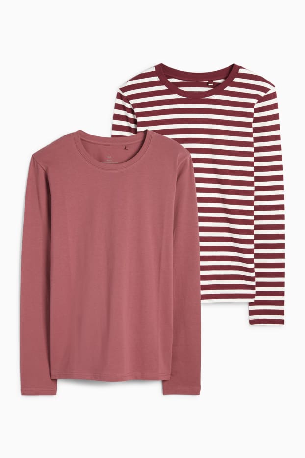 Femei - Multipack 2 buc. - tricou cu mânecă lungă  - bordo