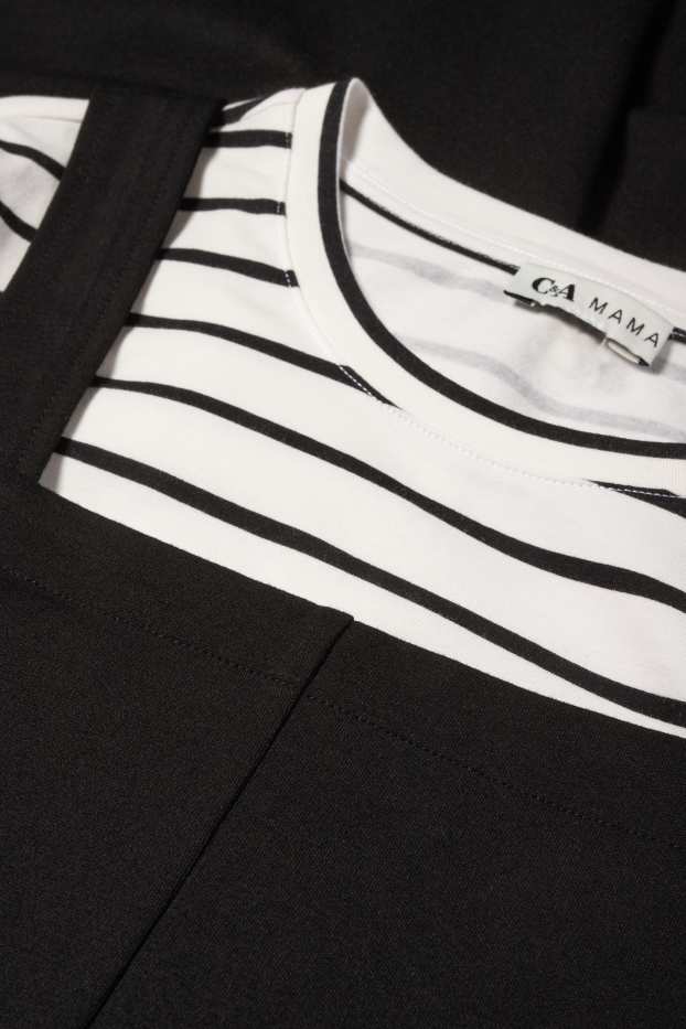 Femei - Set - tricou cu mânecă lungă și salopetă gravide - 2 piese - negru
