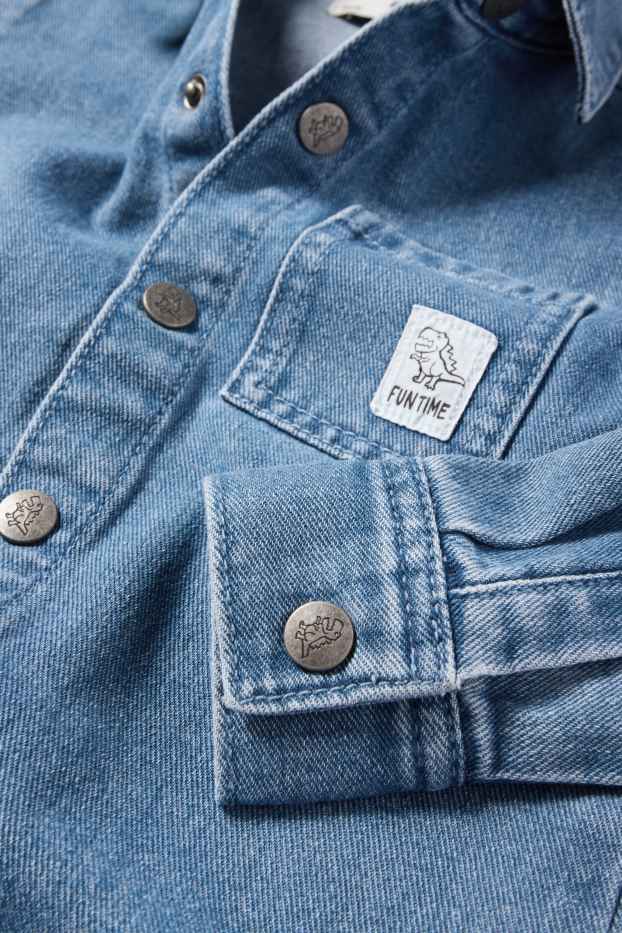 Copii - Băieți - Dinozaur - cămașă din denim - denim-albastru