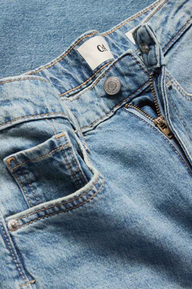 Femei - Wide leg jeans - talie înaltă - denim-albastru