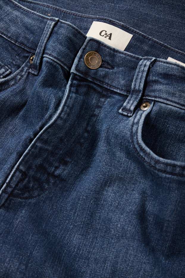 Femei - Flared jeans - talie medie - denim-albastru