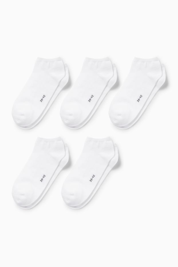 Femei - Multipack 5 perechi - șosete sub gleznă - alb