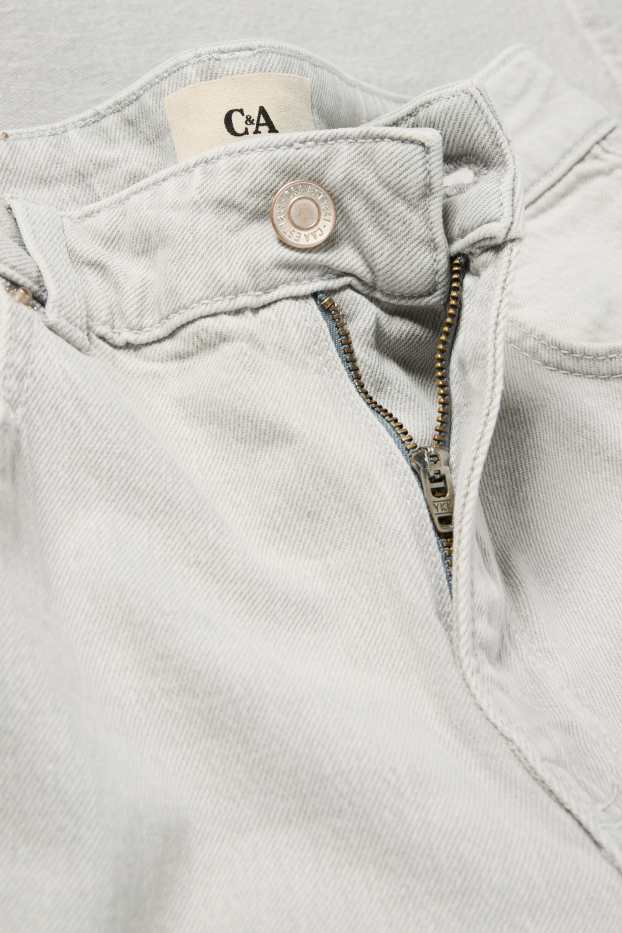 Femei - Loose flared jeans - talie medie - denim-gri deschis