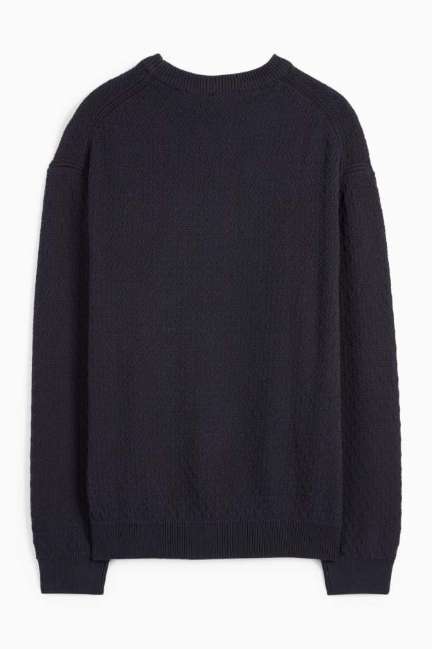 Uomo - Maglione - tramato - blu scuro