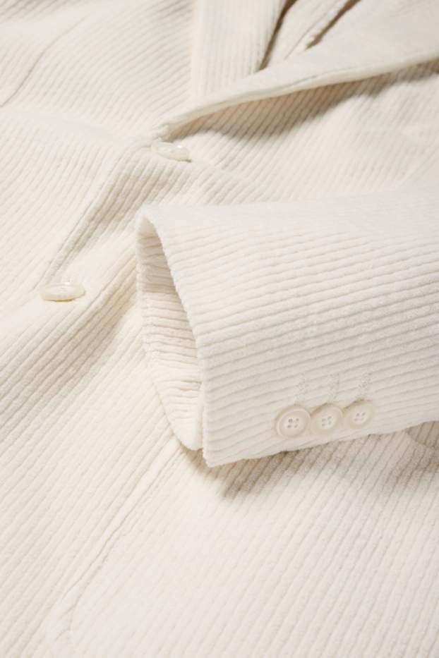Bărbați - Sacou modular din catifea - regular fit - stretch - alb-crem