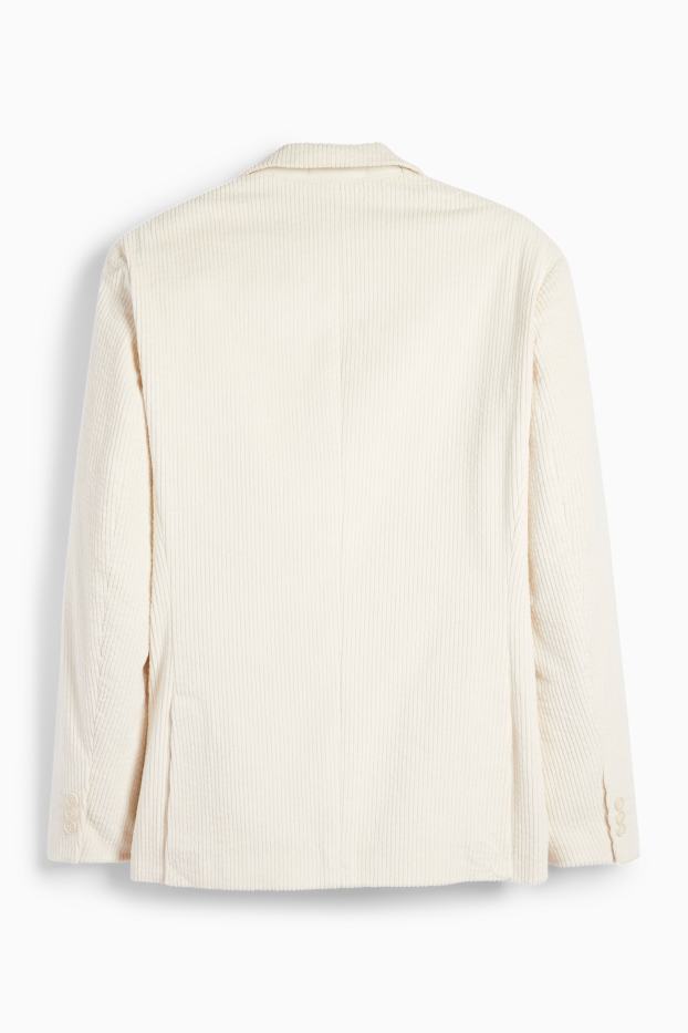 Bărbați - Sacou modular din catifea - regular fit - stretch - alb-crem