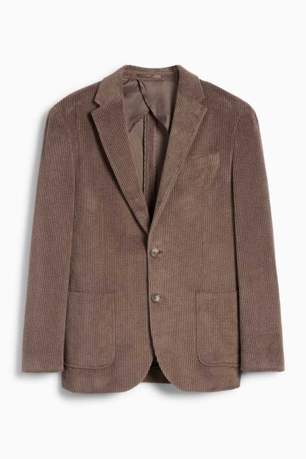 Bărbați - Sacou modular din catifea - regular fit - stretch - maro