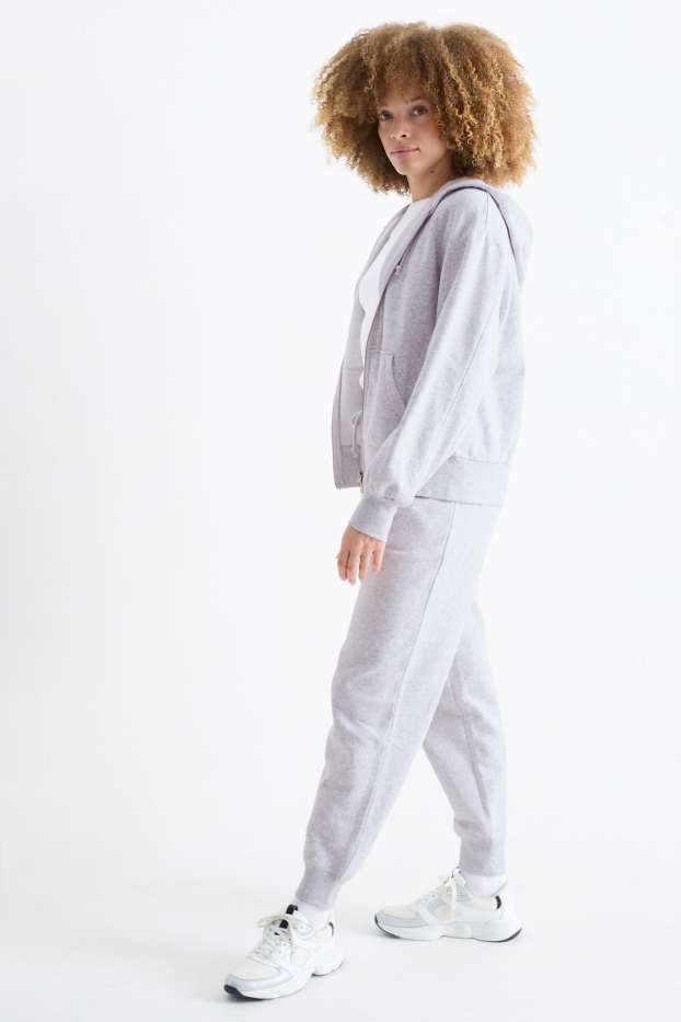 Femei - Pantaloni de trening - gri deschis melanj