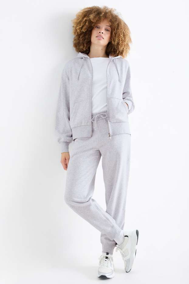 Femei - Pantaloni de trening - gri deschis melanj